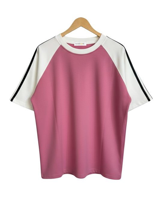 Sunfiore Oversized Raglan Blush T-Shirt